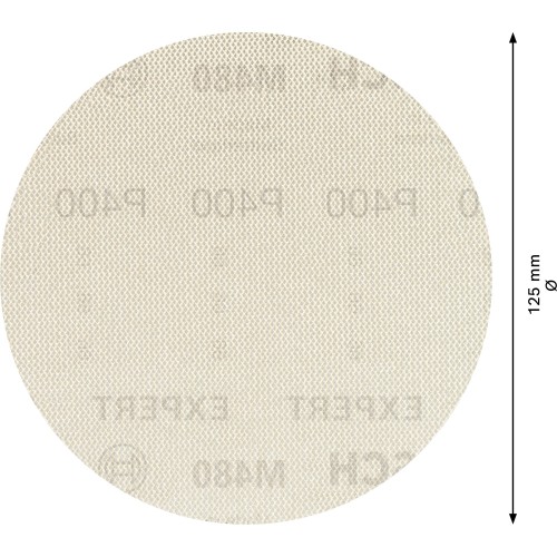 Malla de lija EXPERT M480 para lijadoras excéntricas de 125 mm, G 400, 50 unidades