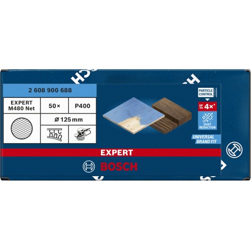 Malla de lija EXPERT M480 para lijadoras excéntricas de 125 mm, G 400, 50 unidades