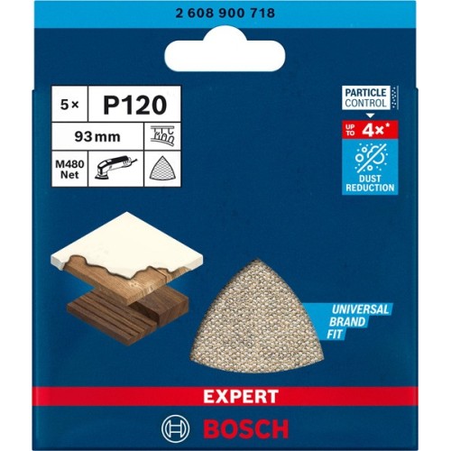 Malla de lija EXPERT M480 para lijadoras delta de 93 mm, G 120, 5 unidades