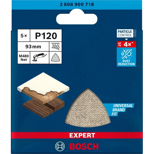 Malla de lija EXPERT M480 para lijadoras delta de 93 mm, G 120, 5 unidades