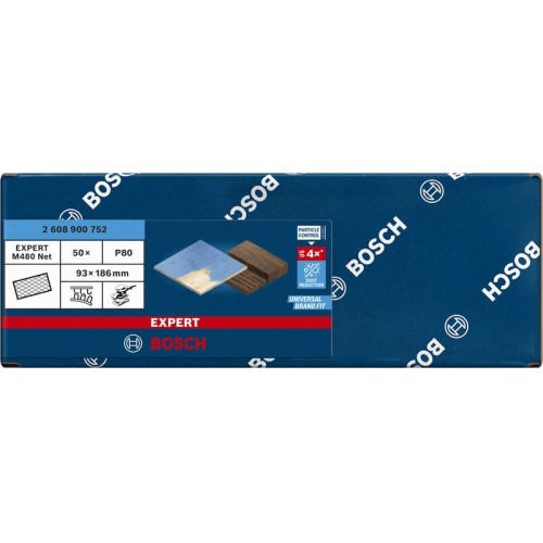 Malla de lija EXPERT M480 para lijadoras orbitales de 93 x 186 mm, G 80, 50 unidades