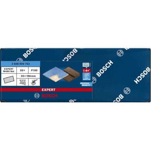 Malla de lija EXPERT M480 para lijadoras orbitales de 93 x 186 mm, G 100, 50 unidades