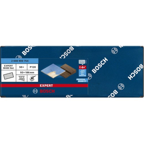 Malla de lija EXPERT M480 para lijadoras orbitales de 93 x 186 mm, G 120, 50 unidades
