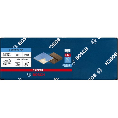 Malla de lija EXPERT M480 para lijadoras orbitales de 93 x 186 mm, G 120, 50 unidades