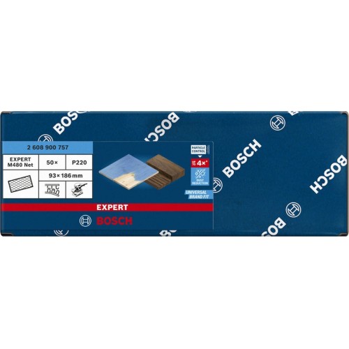 Malla de lija EXPERT M480 para lijadoras orbitales de 93 x 186 mm, G 220, 50 unidades