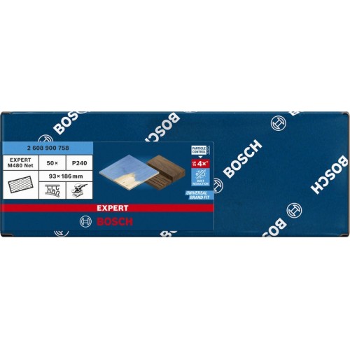 Malla de lija EXPERT M480 para lijadoras orbitales de 93 x 186 mm, G 240, 50 unidades