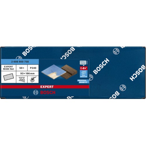 Malla de lija EXPERT M480 para lijadoras orbitales de 93 x 186 mm, G 240, 50 unidades