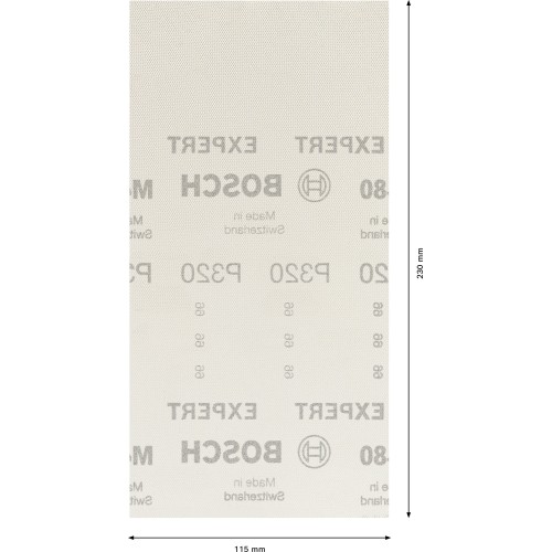 Malla de lija EXPERT M480 para lijadoras orbitales de 115 x 230 mm, G 320, 10 unidades