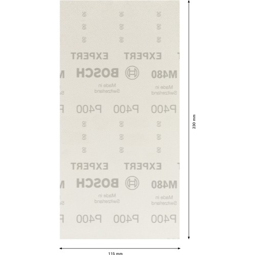 Malla de lija EXPERT M480 para lijadoras orbitales de 115 x 230 mm, G 400, 10 unidades