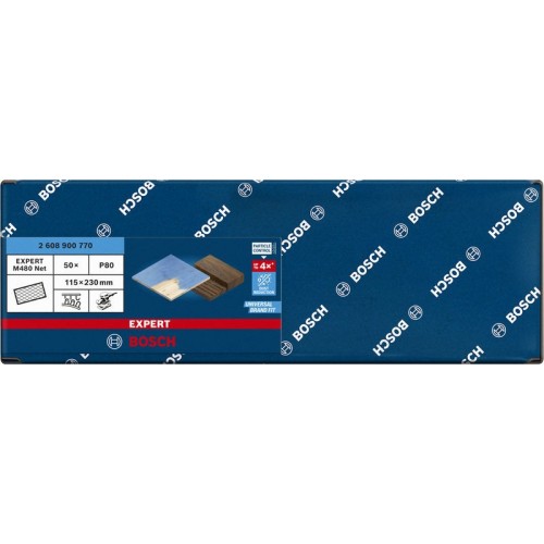 Malla de lija EXPERT M480 para lijadoras orbitales de 115 x 230 mm, G 80, 50 unidades