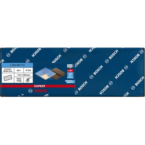Malla de lija EXPERT M480 para lijadoras orbitales de 115 x 230 mm, G 120, 50 unidades