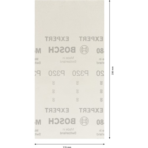 Malla de lija EXPERT M480 para lijadoras orbitales de 115 x 230 mm, G 320, 50 unidades