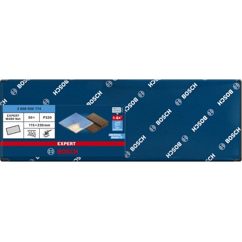 Malla de lija EXPERT M480 para lijadoras orbitales de 115 x 230 mm, G 320, 50 unidades