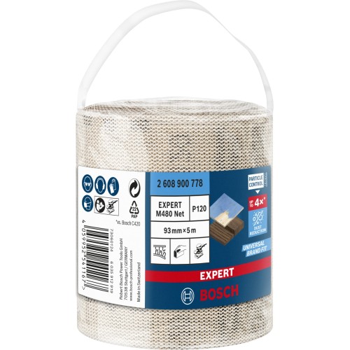 Rollo de malla de lija EXPERT M480 de 93 mm, 5 m, G 120