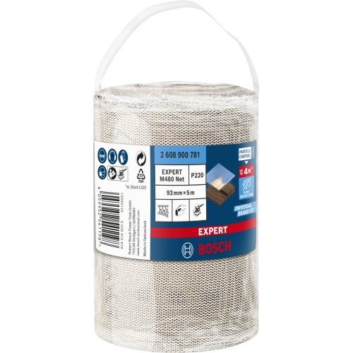 Rollo de malla de lija EXPERT M480 de 93 mm, 5 m, G 220