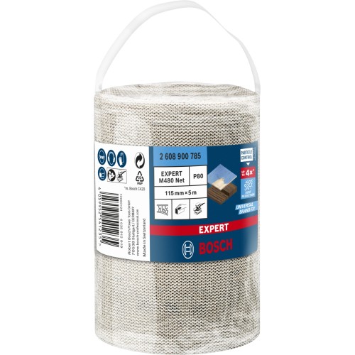 Rollo de malla de lija EXPERT M480 de 115 mm, 5 m, G 80
