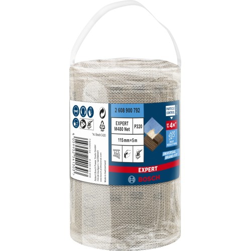 Rollo de malla de lija EXPERT M480 de 115 mm, 5 m, G 320