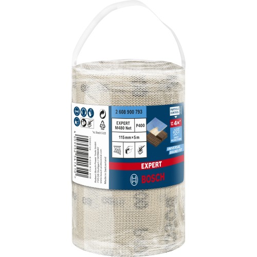 Rollo de malla de lija EXPERT M480 de 115 mm, 5 m, G 400