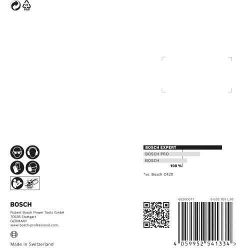 Papel de lija EXPERT C470 con 8 orificios para lijadoras excéntricas de 115 mm, G 60, 5 unidades