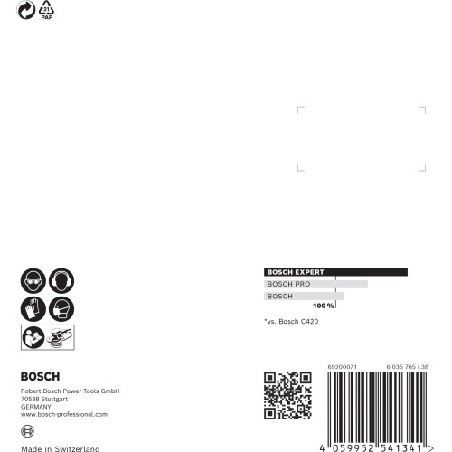 Papel de lija EXPERT C470 con 8 orificios para lijadoras excéntricas de 115 mm, G 80, 5 unidades
