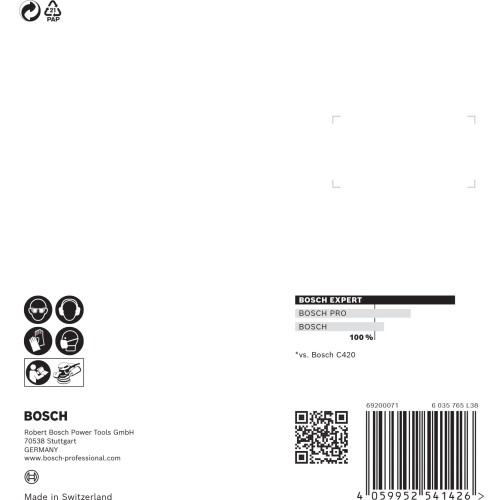 Papel de lija EXPERT C470 con 8 orificios para lijadoras excéntricas de 125 mm, G 60, 5 unidades