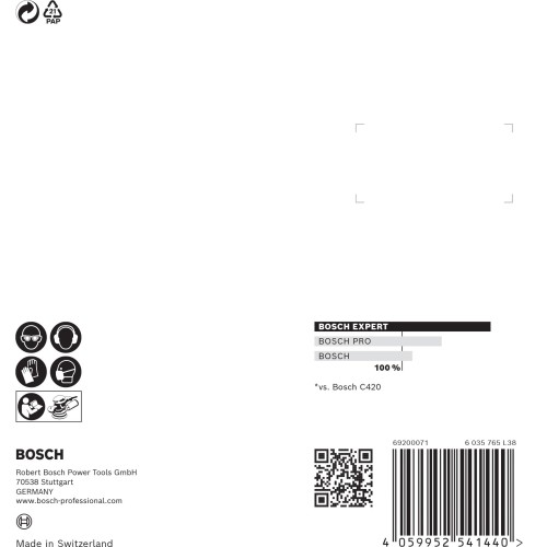 Papel de lija EXPERT C470 con 8 orificios para lijadoras excéntricas de 125 mm, G 100, 5 unidades