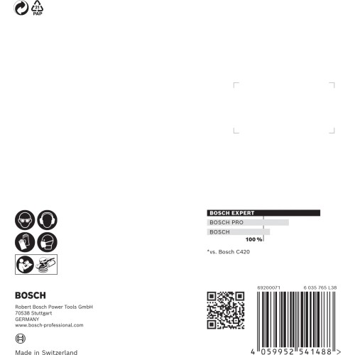 Papel de lija EXPERT C470 con 8 orificios para lijadoras excéntricas de 125 mm, G 320, 5 unidades