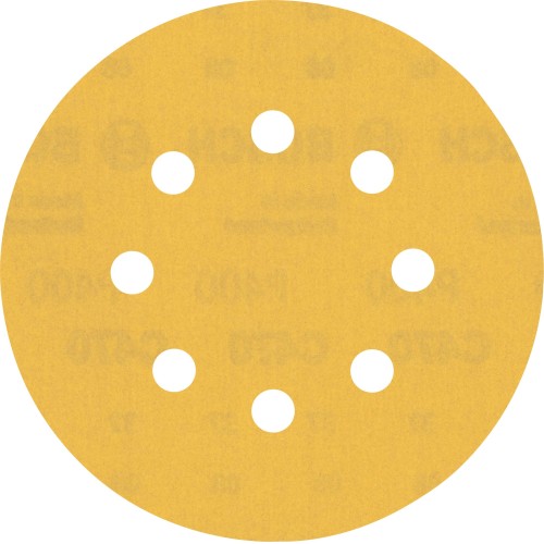 Papel de lija EXPERT C470 con 8 orificios para lijadoras excéntricas de 125 mm, G 400, 5 unidades