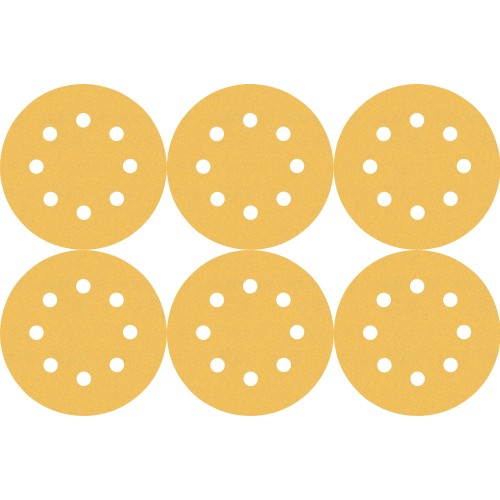 Set de papel de lija EXPERT C470 para lijadoras excéntricas de 125 mm, 8 orificios, G 60/120/240 6 unidades