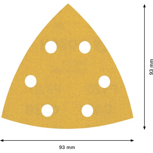 Papel de lija EXPERT C470 para lijadoras delta de 93 mm, G 320, 5 unidades