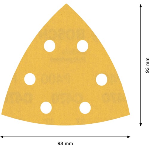 Papel de lija EXPERT C470 para lijadoras delta de 93 mm, G 400, 5 unidades