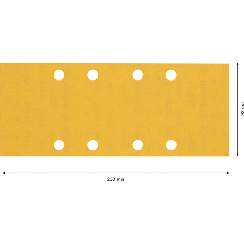 Papel de lija EXPERT C470 con 8 orificios para lijadoras orbitales 93 x 230 mm, G 240 10 unidades