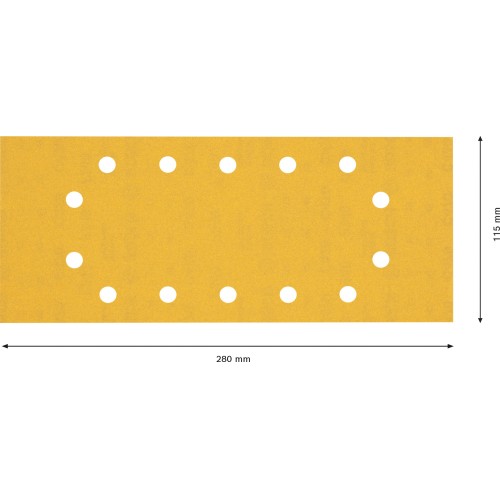 Papel de lija EXPERT C470 con 14 orificios para lijadoras orbitales 115 x 280 mm, G 240 10 unidades