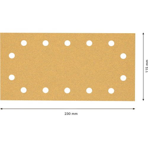 Papel de lija EXPERT C470 con 14 orificios para lijadoras orbitales 115 x 230 mm, G 60 10 unidades