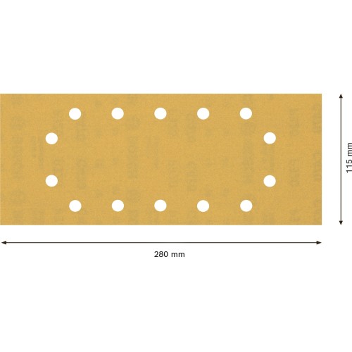Papel de lija EXPERT C470 con 14 orificios para lijadoras orbitales 115 x 280 mm, G 320 10 unidades