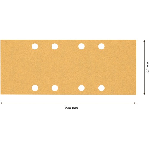 Papel de lija EXPERT C470 con 8 orificios para lijadoras orbitales 93 x 230 mm, G 100 10 unidades