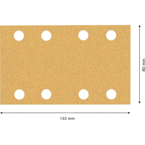 Papel de lija EXPERT C470 con 8 orificios para lijadoras orbitales 80 x 133 mm, G 60 10 unidades