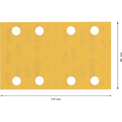 Papel de lija EXPERT C470 con 8 orificios para lijadoras orbitales 80 x 133 mm, G 400 10 unidades