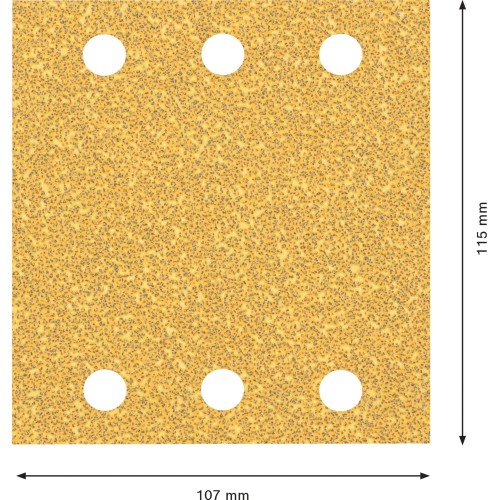 Papel de lija EXPERT C470 con 6 orificios para lijadoras orbitales 115 x 107 mm, G 40 10 unidades