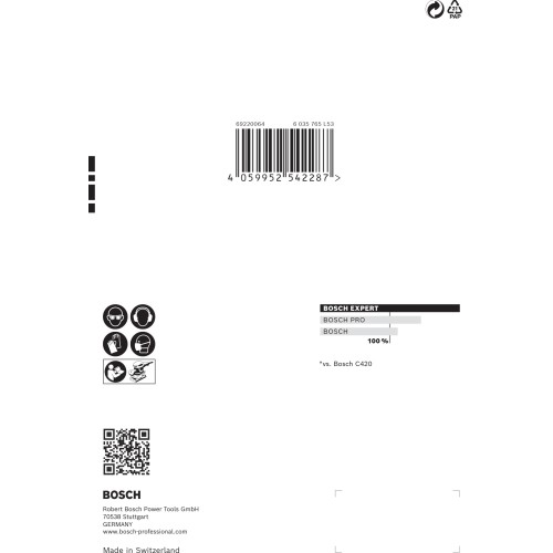 Papel de lija EXPERT C470 con 6 orificios para lijadoras orbitales 115 x 107 mm, G 40 10 unidades