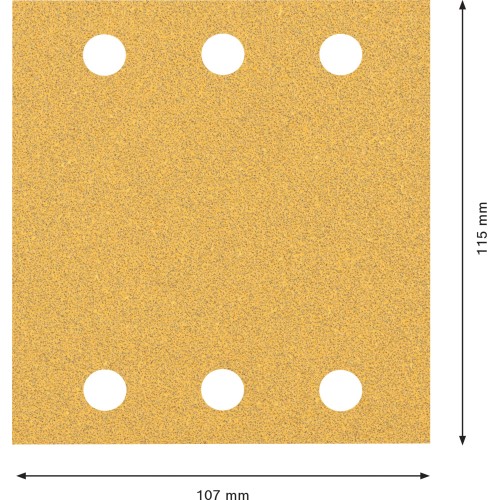 Papel de lija EXPERT C470 con 6 orificios para lijadoras orbitales 115 x 107 mm, G 60 10 unidades