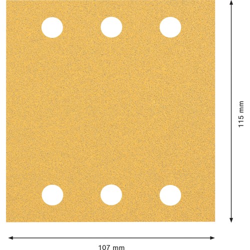 Papel de lija EXPERT C470 con 6 orificios para lijadoras orbitales 115 x 107 mm, G 80 10 unidades