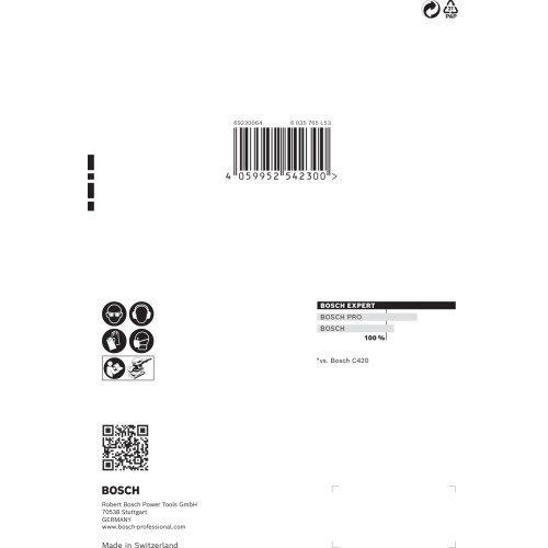 Papel de lija EXPERT C470 con 6 orificios para lijadoras orbitales 115 x 107 mm, G 80 10 unidades