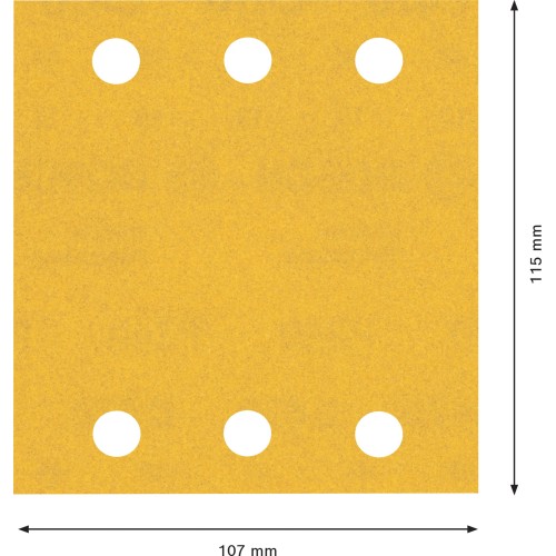 Papel de lija EXPERT C470 con 6 orificios para lijadoras orbitales 115 x 107 mm, G 240 10 unidades