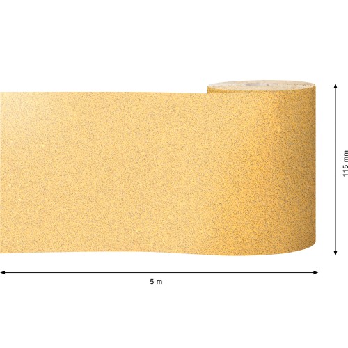 Rollo de papel de lija EXPERT C470 para lijado manual de 115 mm, 5 m, G 60