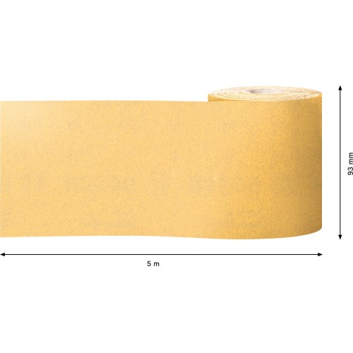 Rollo de papel de lija EXPERT C470 para lijado manual de 93 mm, 5 m, G 180
