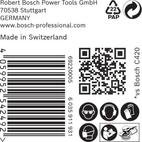 Papel de lija EXPERT C470 con 8 orificios para lijadoras excéntricas de 125 mm, G 100, 50 unidades