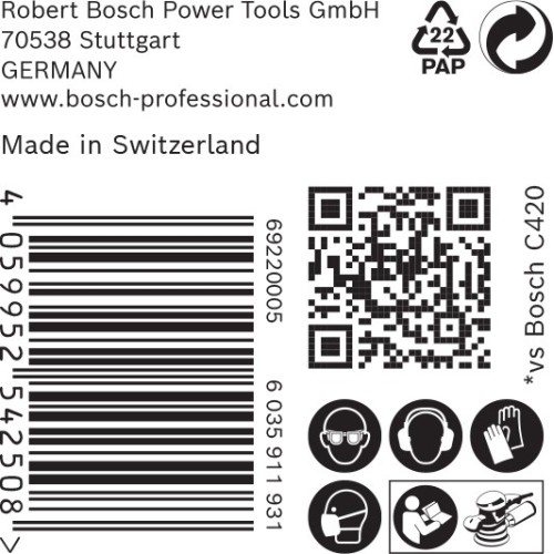 Papel de lija EXPERT C470 con 8 orificios para lijadoras excéntricas de 125 mm, G 120, 50 unidades