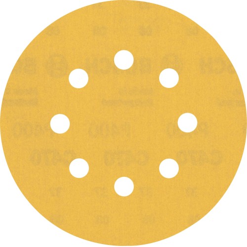 Papel de lija EXPERT C470 con 8 orificios para lijadoras excéntricas de 125 mm, G 400, 50 unidades