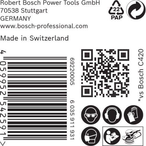 Papel de lija EXPERT C470 con 6 orificios para lijadoras excéntricas de 150 mm, G 120, 50 unidades